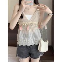 ราคา เสื้อสายเดี่ยวถัก สายเดี่ยวถักลูกไม้ แต่งแถบพู่ชายผ้าฉลุ มีหลายแบบค่ะ (18493279555)