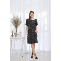 ราคา ชุดเดรสสีดำลายจุดเล็กสีขาวคอบัว จีบชายกระโปรง พร้อมซับใน ซิปหลัง (351866254)