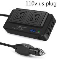 ราคา Power Car Inverter Adapter 200W DC 12V 24V To AC 110V 220V Car Adapter USB Fast Charging Universal US Eu Plug Socket (20345134747)