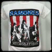 ราคา เสื้อวง Ramones ผ้า บาง 50คอกลมสีขาวชายหญิง (10540339907)