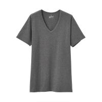 ราคา MUJI Muji MUJI mens winter underwear V neck short sleeved T shirt bottoming shirt with cotton (19998047640)