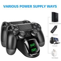 ราคา ที่ชาร์จไฟแท่นชาร์จเร็วแบบด้ามจับสอง USB สำหรับ PS4 PS4บาง PS4เกมโปรจอยสติ๊กจอยควบคุม (19722494568)