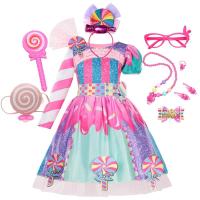 ราคา 2023 Sweet Lollipop Candy Kids Dress Carnival Party Little Girl Birthday Costume Fancy Rainbow Tutu Children Wedding Clothes by Hs2023 (19691850752)
