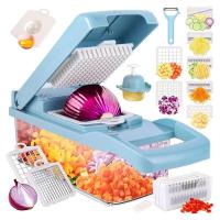ราคา Vegetable Chopper Pro Onion ChopperMultifunctional Food Chopper Kitchen Vegetable Slicer Dicer CutterVeggie Chopper (19587088471)