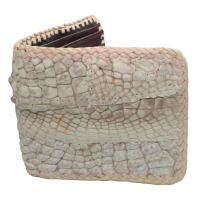 ราคา Thai Complex Best Seller Pay At Home white Crocodile Leatherกระเป๋าสตางค์ 2 พับ หนังจระเข้เเท้ หนังต่อเย็บมือ (9874986749)