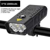 ราคา 10000MAH 5Leds Bicycle light Usb Rechargeable 8000lm Bike Light Flashlight Outdoor MTB Cycling Bike Accessaries As Power Bank (20681715940)