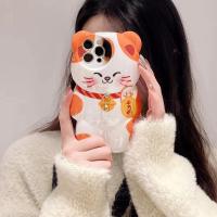 ราคา YJJ เคสซิลิโคนกันกระแทกสำหรับ iPhone 14 Plus 11 12 13 Pro Max XR XS Max สำหรับ14 Pro แมวกวักนำโชค3มิติน่ารักเคสนิ่มใส่โทรศัพท์ (21323545704)