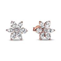 ราคา 2023 New 925 Sterling Silver Rose Red Stone Bule Flower Earrings Pendant Charms Beads Fit Original Pandora Bracelet Jewelry Clip (20570092660)