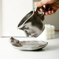 ราคา Hansheng รักจูบแก้วกาแฟถ้วยเซรามิกถ้วยรูปทรงใบหน้าแก้วกาแฟและซอสArt Kissแก้วสนุกของขวัญถาดชาถ้วย Kawaii (20879941039)