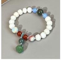ราคา ลูกปัดพระโพธิหยกขาวรูปลูกประคำผู้หญิงเพื่อสันติภาพขอให้โชคดี Lian Lian Cruit สร้อยข้อมือดอกไม้บานพีช (20344173310)