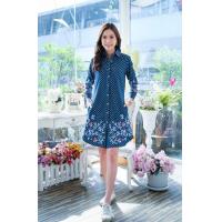 ราคา เดรสยีนส์ 7908 ชุดเดรสยีนส์ปักลายดอกไม้สวยหรู ผ้าเนื้อนิ่มไม่หนาไม่บางใส่สบาย แบบสวยใส่ได้หลายโอกาส (19947302434)
