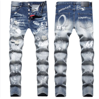 ราคา สไตล์ยุโรป DSQUARED2ยี่ห้อบุรุษกางเกงยีนส์2022บุรุษแฟชั่นสบายๆกางเกงยีนส์บาง Biker หลุมฮิปฮอปเย็บปักถักร้อยยืดหยุ่นกางเกงยีนส์ (18624715162)