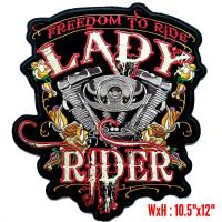 ราคา ป้ายปักตัวรีดติดหลังเสื้อแข่งรถ ขนาด10 5 x12 นิ้ว ลาย LADY RIDER FREEDOM TO RIDE สาวก HARLEY DAVIDSON (4058072702)