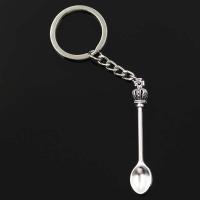 ราคา Mini Jewelry Key Chain Parts Crown Spoon Key Buckle Pendant Alice Tea Spoon (20310719849)