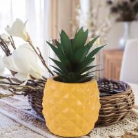 ราคา โต๊ะสีขาวตกแต่งกระถางดอกไม้ปกแจกันเซรามิคใหญ่กระถางดอกไม้เรซินสับปะรดสีเขียว (20218567640)