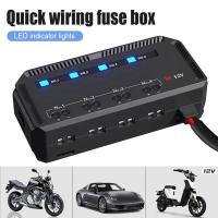 ราคา Fuvoya บล็อกฟิวส์ขั้วใบมีด12V กล่องฟิวส์20Aบล็อกรถจักรยานยนต์มีอินดิเคเตอร์ LED ตัวยึดฟิวส์4ช่องพร้อม5A 3A ฟิวส์2A (19470120944)