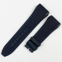 ราคา 28mm High Quality Genuine Leather Rubber Cowhide Nylon Watchband for Franck Muller Watch Strap Men Bracelets Chain Black Blue (16767049749)