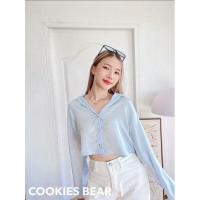 ราคา ผ้าใส่สบาย เสื้อเชิ้ตแขนยาวจับจีบ ผ้าซาตินกำมะหยี่ เนื้อผ้าสวย แต่งชายโค้งติดกระดุมมุกทอง COOK เงา (16428292827)