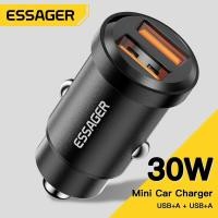 ราคา Essager อะลูมินัมอัลลอยที่ชาร์จแบตในรถ Type C เอาต์พุตพอร์ตคู่ยูเอสบี30W ที่ชาร์จแบตในรถเร็วเหมาะสำหรับ iPad Pro 2021 iPhone 13 Pro Max Samsung ชาร์จโทรศัพท์ (20183760689)