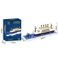 ราคา 1878PCS เรือสำราญไททานิคสำหรับเด็ก โมเดลเรือ DIY บล็อกตัวต่อขนาดเล็ก อิฐ ของเล่นเด็ก (21108922733)