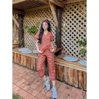 ราคา เซตผ้าไทย ชุดเซตเสื้อ กางเกงขายาว เซตลายขอพระราชทาน ชุดทำงานลายพระราชทาน (20621477826)