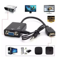 ราคา สายแปลงจาก HDMI ออก VGA audio HDMI to VGA audio Converter Adapter HD1080p Cable Audio Output (15282838128)