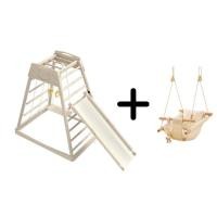 ราคา Montessori Jungle Climber Gym Mini ปีนป่าย เสริมกล้ามเนื้อ ปีนผา ชิงช้า ปีนป่าย ห่วงโหนบาร์ บันไดลิง สไลเดอร์ เปล Compact can you in Condo (20883673637)