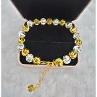 ราคา สร้อยข้อมือสามกษัตริย์ สร้อยข้อมือสองกษัตริย์ เม็ดกลม เม็ดใหญ่ ลายจีบ (20227626834)