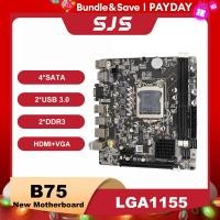 ราคา SJS มาเธอร์บอร์ด B75 LGA 1155หน่วยความจำ DDR3 SATA III USB 3 0สำหรับ Intel LGA 1155 Core i5 i7 i3 Celeron CPU Desktop PC HDMI placa Mae (21170544708)