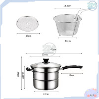 ราคา หม้อ หม้อนึ่ง หม้อทอดสแตนเลส 4in1หม้อนึ่ง พร้อมฝาปิด 22cm หม้อทอดใช้แก๊ส ไอน้ำ หม้อทอด ชุดหม้อสแตนเลส ใช้ได้กับเตาทุกประเภท (20910526962)