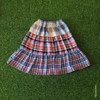 ราคา กระโปรงเด็กลายผ้าขาวม้าแบบยางยืดรอบเอว ไซส์ M แบบต่อระบาย 3 ขั้น (21236342559)