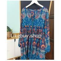 ราคา New in มินิเดรสสไตล์โบฮีเมี่ยน มินิเดรสพิมพ์ลายอินเดีย (20697737481)
