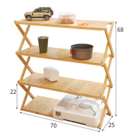 ราคา พร้อมส่ง ชั้นวางของไม้ไผ่ ชั้นวางของแค้มปิ้ง พับเก็บได้ Camping shelf อุปกรณ์แคมป์ปิ้ง พร้อมถุงจัดเก็บ (16924419485)