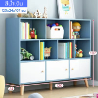 ราคา ชั้นวางของ ชั้นวางหนังสือ ชั้นวางของในครัว ชั้นวางไมโครเวฟ มีให้เลือก 3 สี ฟ้า มิ้น ขาว ชั้นวางหนังสือไม้ 80 100 120 140 cm แถมอุปกรณ์ประกอบ (18883863770)