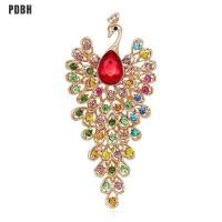 ราคา PDBH เข็มกลัดรูปนกยูงประดับพลอยเทียมขนาดใหญ่เข็มกลัดรูปสัตว์นก3สีสำหรับงานแต่งงาน (14273981762)