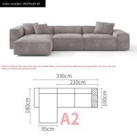 ราคา Bunise โซฟาผ้า U shape โซฟาตัวแอลใหญ่ Frosted Cloth ห้องนั่งเล่น โซฟาโมดูลาร์ 400 x 260 x 63 ซม BU05 (20032572512)