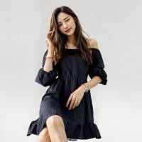 ราคา Closet Crush Off shoulder mini dress with ruffle details Black มินิเดรสเปิดไหล่ดีเทลระบาย (21120490449)