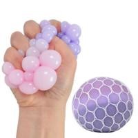 ราคา บอลบีบตาข่าย ลูกใหญ่ สีพาสเทล สีกากเพชร สีเดียว บอลบีบทะลัก ของเล่นคลายเคลียด สกุชชี่ (19916373864)