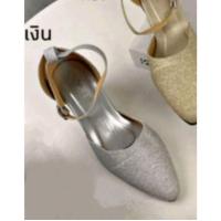 ราคา รองเท้าไซส์ใหญ่ ปิดหน้ารัดส้นสูง2นิ้วกากเพชร41 45Oopsi (20321741761)