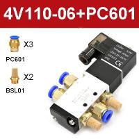 ราคา 4V110 06โซลินอยด์วาล์วลม5ทาง2ตำแหน่ง1 8 BSPT AC220V AC110V DC12V DC24V (18285289343)