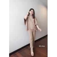 ราคา ชุดเซ็ทเสื้อและกางเกงอัดพลีท Tn4 Tw แฟชั่นชุดอัดพลีท ชุดเซ็ท ชุดใส่ออกงาน แฟชั่นสาวอวบ งานอัดพลีท ชุดคุณแม่ (19827589781)