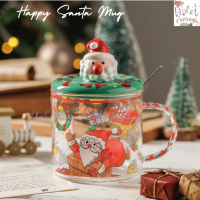 ราคา Violet Flamingo แก้วมัคพร้อมฝาปิดลายซานต้า แก้วกาแฟเซรามิคลายคริสมาสต์ (21019453371)