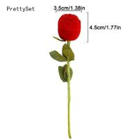 ราคา กล่องแหวนดอกกุหลาบกำมะหยี่1ชิ้นกล่องใส่กุหลาบแดงกล่องของขวัญที่วางแสดงต่างหูหมั้นแต่งงานเจ้าสาวจัดเก็บเครื่องประดับ (20937145936)