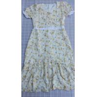 ราคา เดรสยาวสีครีมลายดอกผ้าชีฟองมีปักลายดอกไม้สีขาวป้ายBo Rich Taไซส์ XL (21323593095)