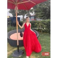 ราคา เดรสเจ้าหญิง ชุดแดง คริสมาสต์ เดรสสีแดง เดรสยาว ชุดเที่ยว ชุดไปทะเล วาเลนไทน์ ตรุษจีน ชุดออกงาน (16989028530)