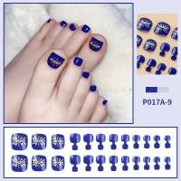 ราคา PINPAI เล็บปลอมเล็บเท้าสั้นแบบกดบนเล็บ24ชิ้นคลุมทั้งหมดปลายเล็บเท้าพร้อมอุปกรณ์ประดับตกแต่งดีไซน์แบบปลอมเล็บเท้า (18455411607)