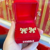 ราคา ต่างหูทอง1สลึง YHGOLD ต่างหูแต่งพลอย ลงยา ทองคำแท้96 5 (21167354721)