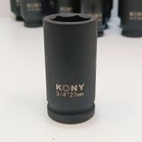 ราคา KONY ลูกบล็อกยาว บล็อกลม 3 4 6หุน 6 เหลี่ยม เบอร์ 27 มม สำหรับ บล็อกลม บล็อกแบต บล็อกไฟฟ้า IMPACT SOCKET (19798215652)