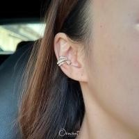 ราคา Shooting star ear cuff ต่างหูแบบเกาะหู งานชุบทองคำขาว เพชร CZ (16300767343)
