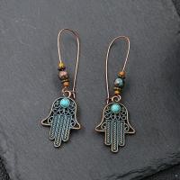 ราคา ต่างหูอัลลอยสไตล์วินเทจตุ้มหูเทอร์คอยส์ชาติพันธุ์ต่างหูผู้หญิงด้วยมือสไตล์โบโฮฮัมซา (19807831406)